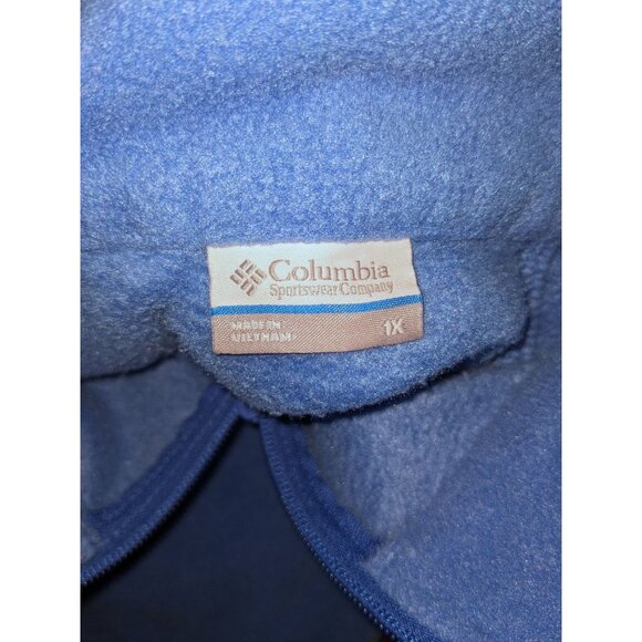 COLUMBIA Women's Sz 1X Blue Fleece Full Zip Jacket - Picture 4 of 6